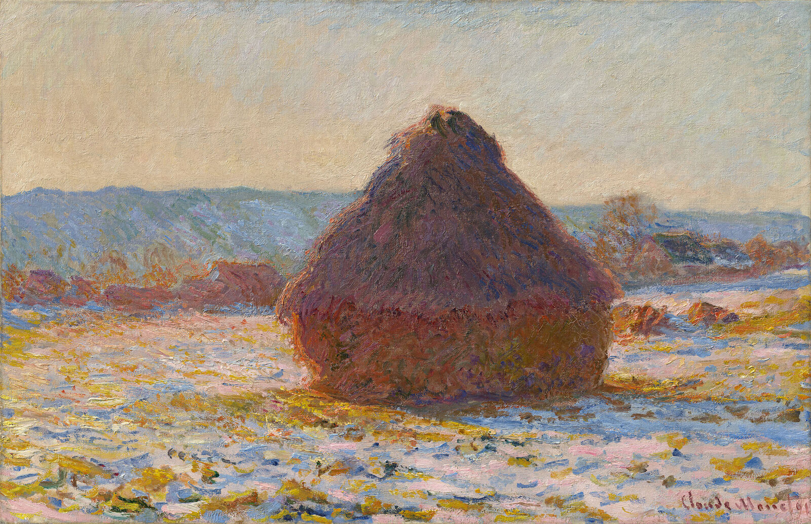 Claude Monet:  Grainstack in the Sunlight, Snow Effect,  1891